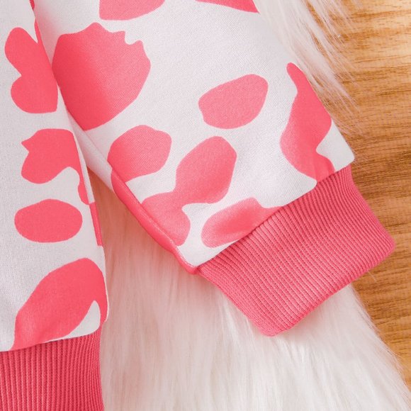 GIRLS ANIMAL PRINT GRAPHIC HOODIE AND JOGGERS SET - Picture 3 of 5